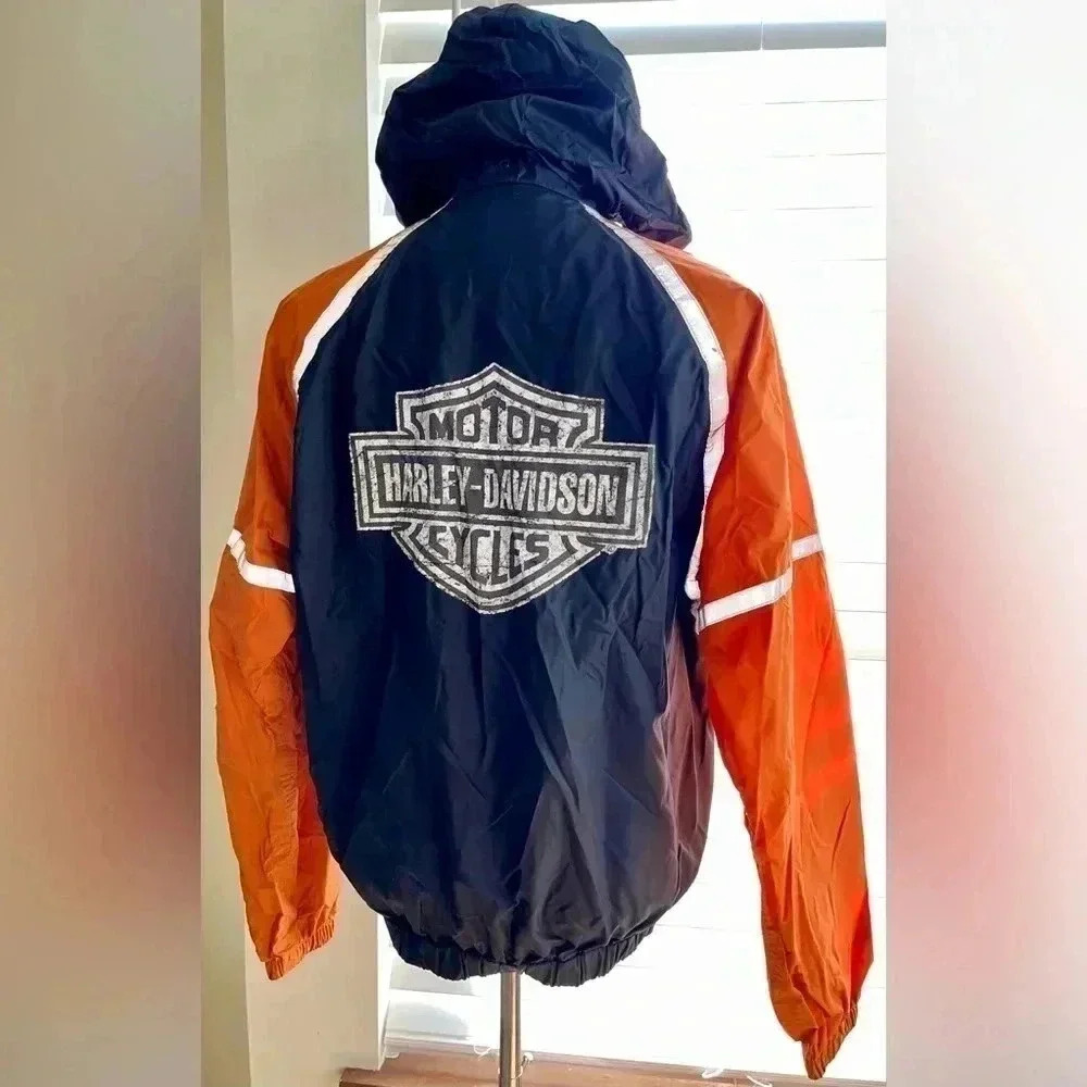 Vintage Harley Davidson | Hooded Rain Jacket | Taped Seams | Men’s Small